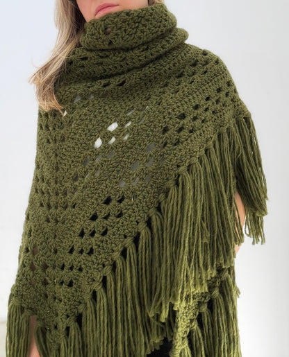FLOW — Olive Green Alpaca Shawl