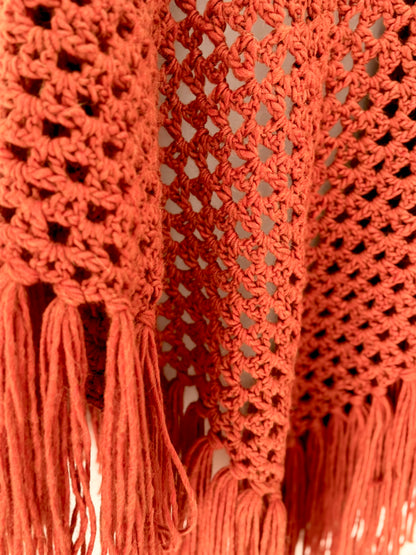 FLOW — Pumpkin Orange Alpaca Shawl