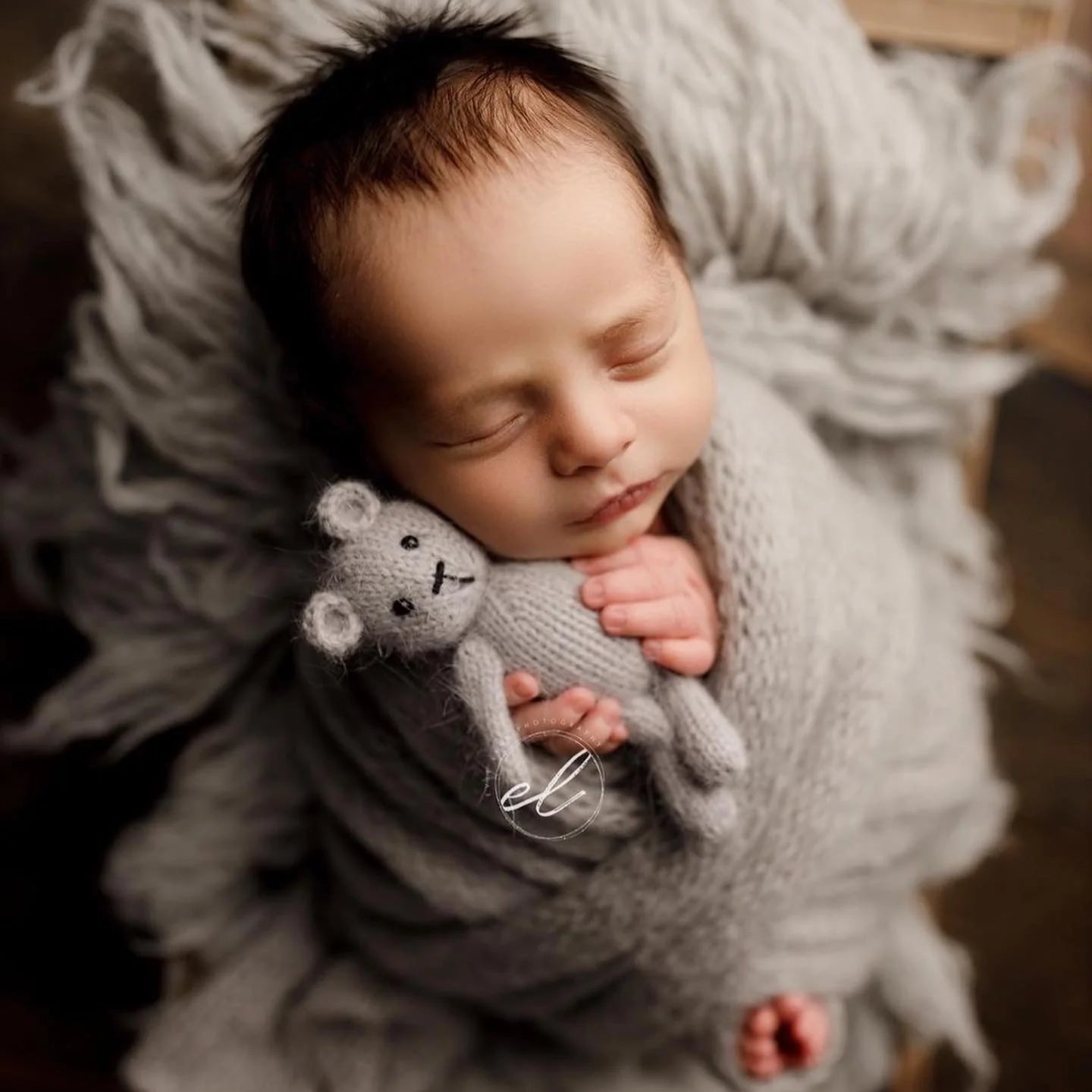 Ensemble Wrap en mohair brossé et Bonnet Classique